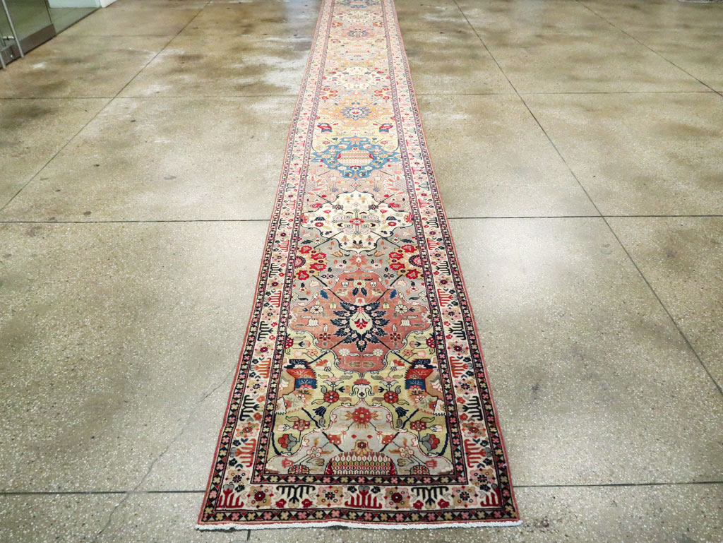 Vintage Persian Tabriz Runner, No.24553 - Staging