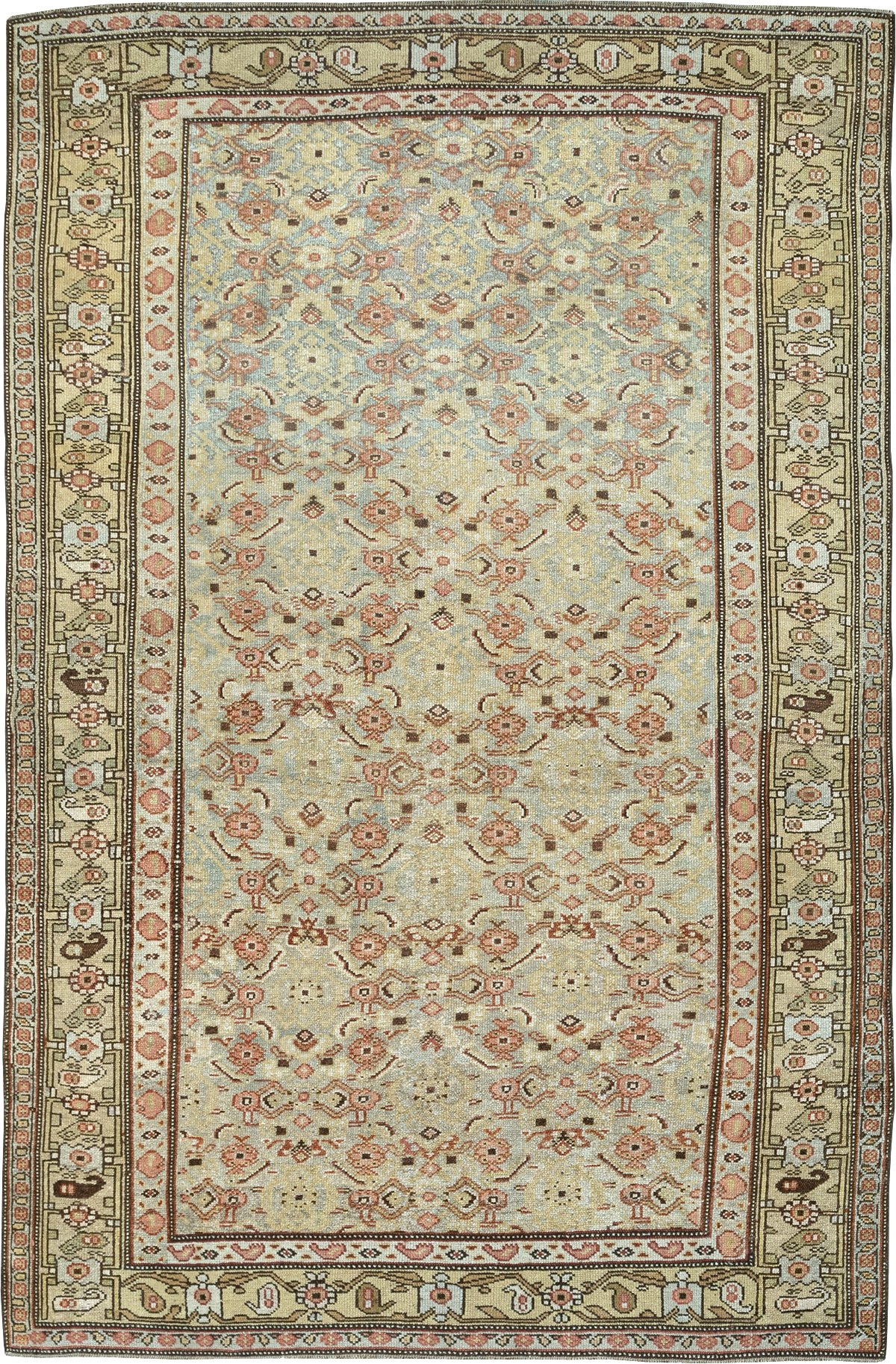 Antique Persian Kurd Accent Rug, No.24560 - Staging
