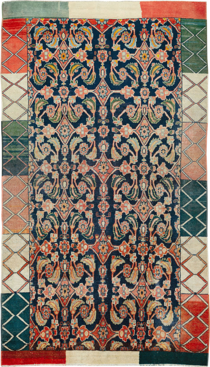 Vintage Persian Tabriz Rug, No.24562 - Staging