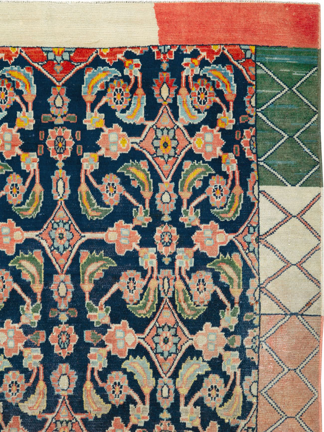 Vintage Persian Tabriz Rug, No.24562 - Staging