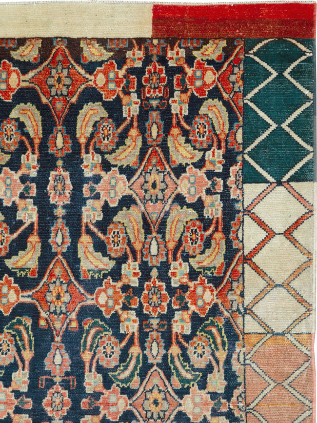 Vintage Persian Tabriz Rug, No.24562 - Staging