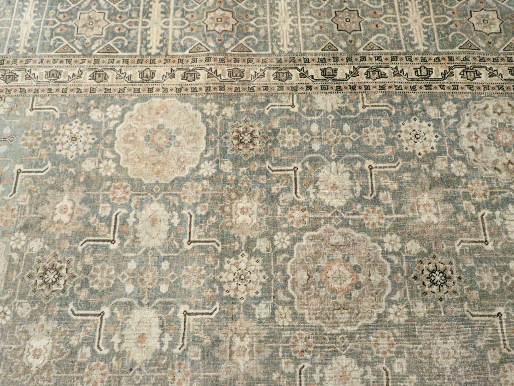 Antique Persian Tabriz Room Size Carpet, No.24570 - Staging
