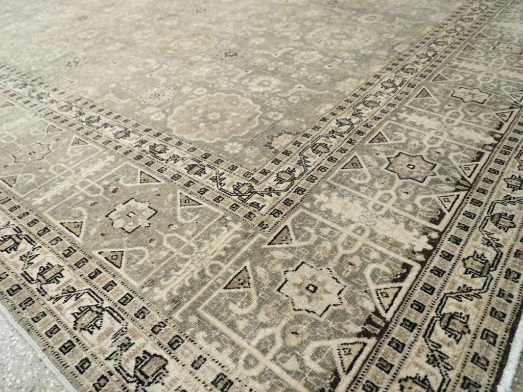 Antique Persian Tabriz Room Size Carpet, No.24570 - Staging