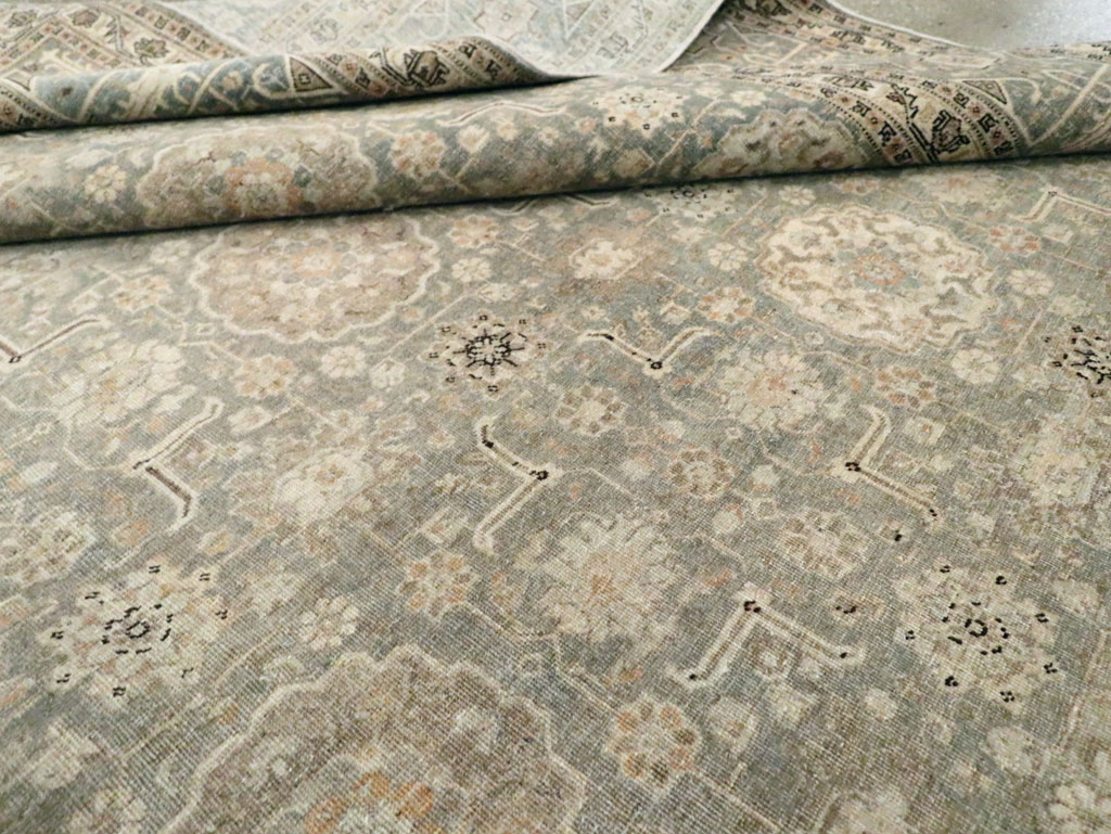 Antique Persian Tabriz Room Size Carpet, No.24570 - Staging
