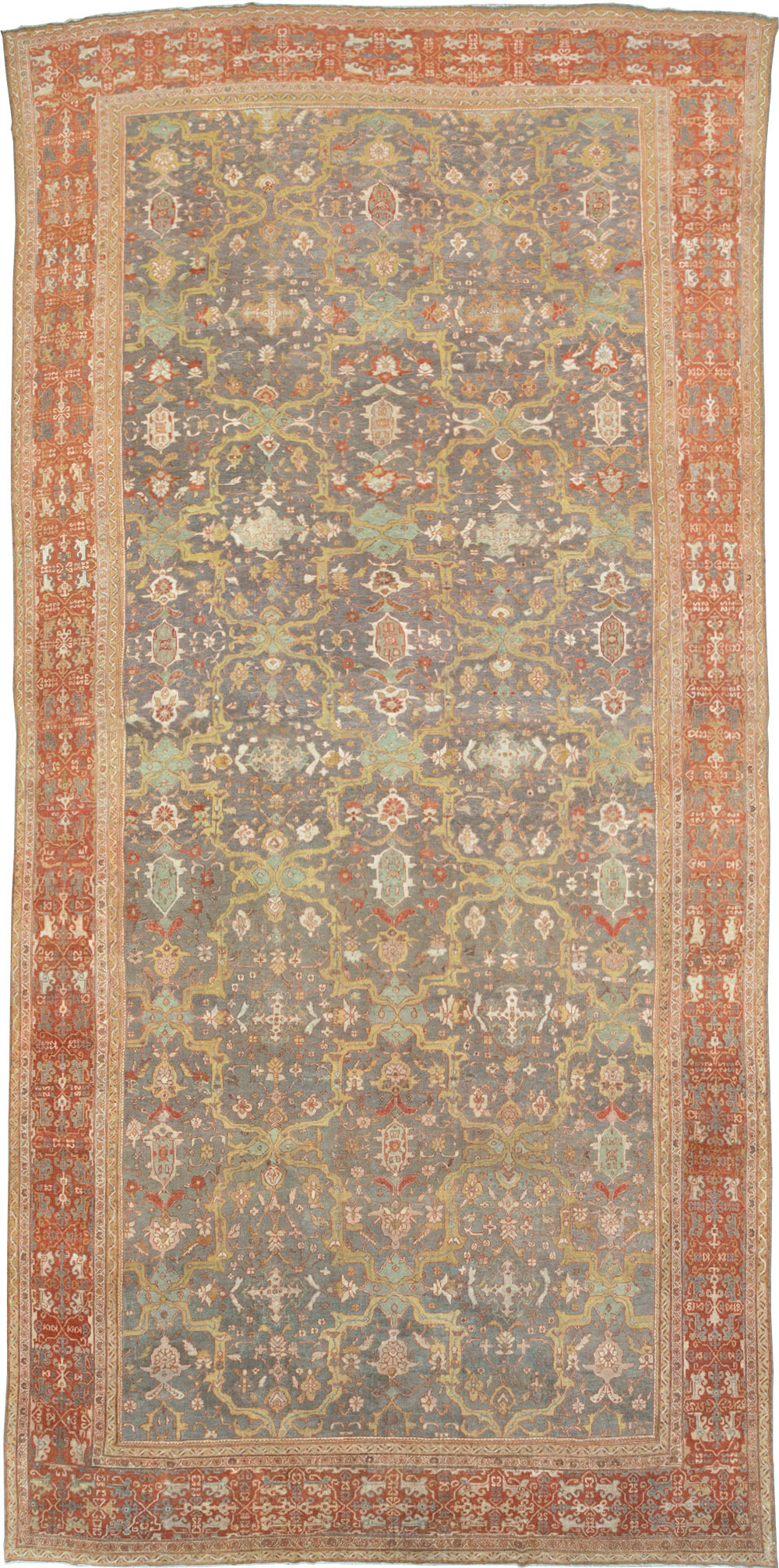 Antique Persian Mahal Carpet, No.24580 - Staging