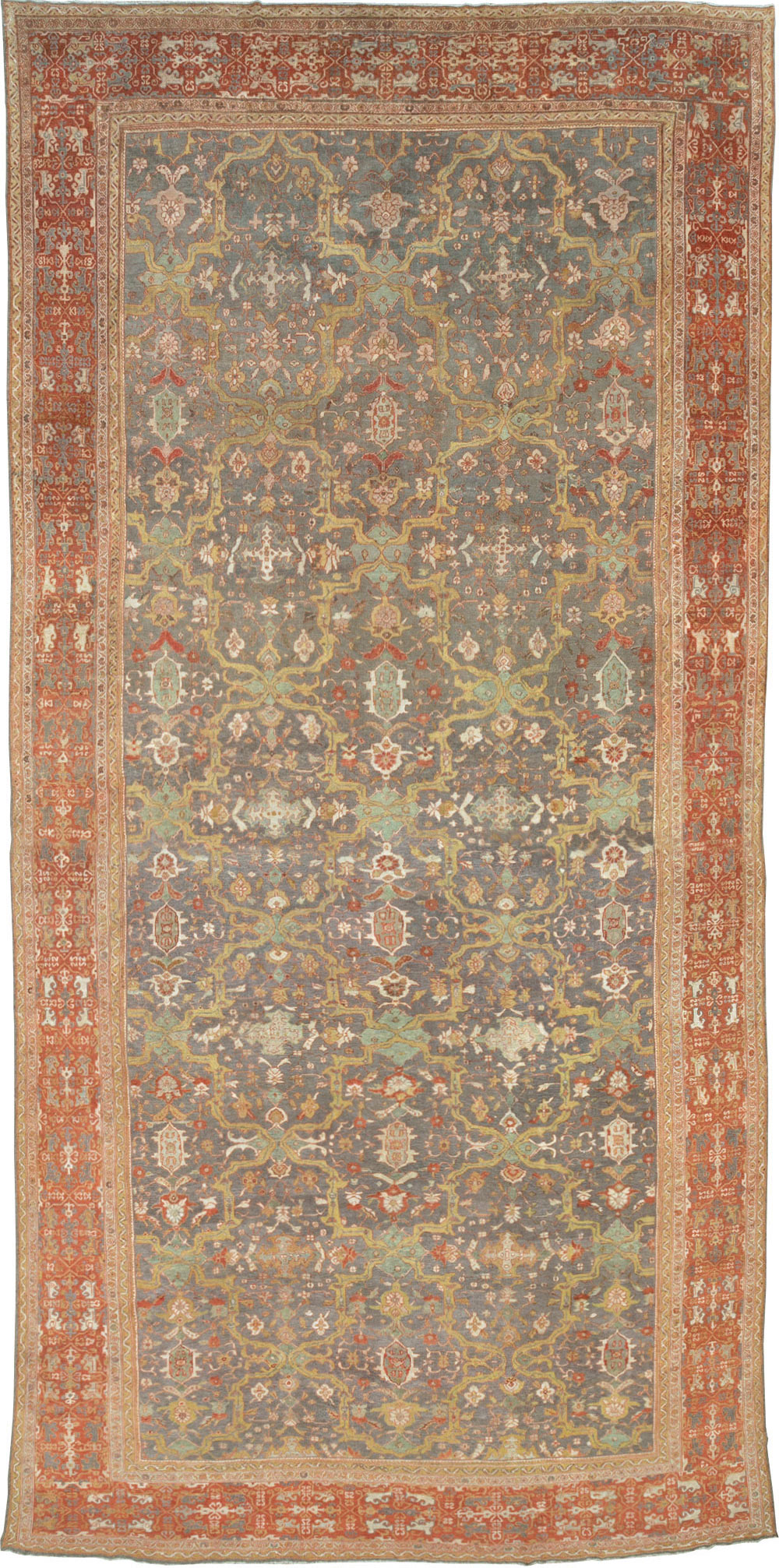 Antique Persian Mahal Carpet, No.24580 - Staging