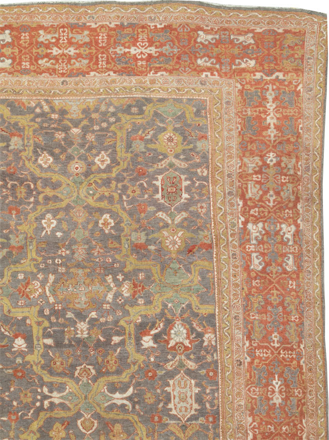 Antique Persian Mahal Carpet, No.24580 - Staging