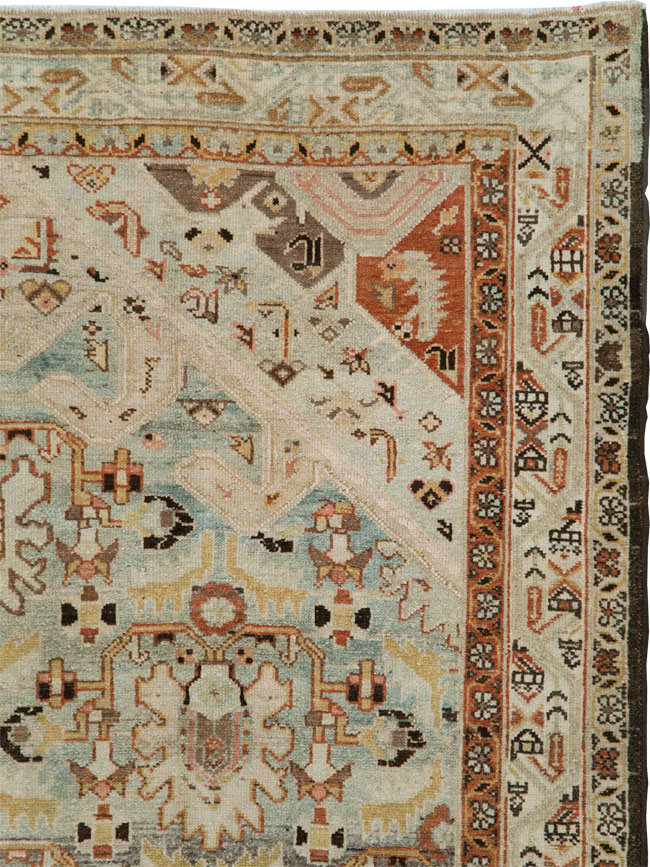 Vintage Persian Malayer Wide Gallery Runner, No.24581 - Staging