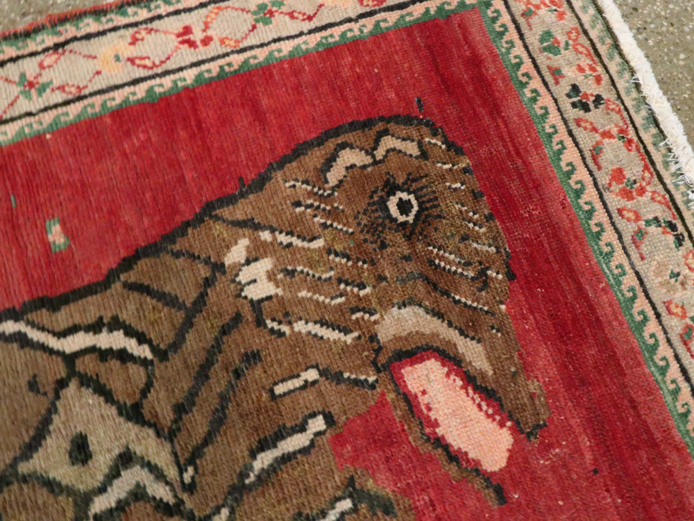 Antique Caucasian Karabagh Pictorial Rug, No.24589 - Staging