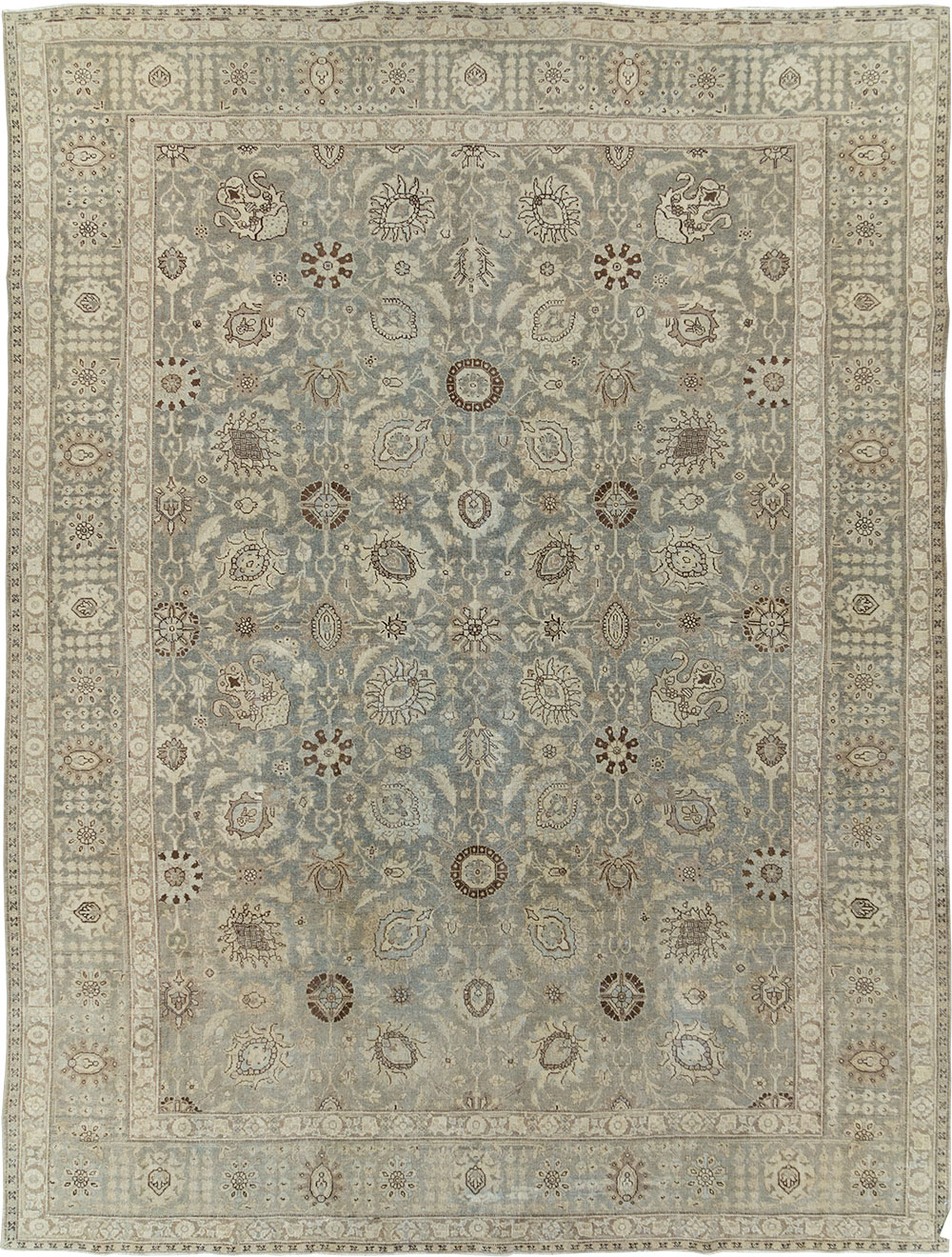 Antique Persian Tabriz Room Size Carpet, No.24597 - Staging