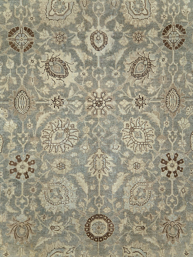 Antique Persian Tabriz Room Size Carpet, No.24597 - Staging