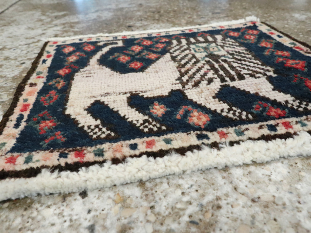 Antique Persian Hamadan Pictorial Rug, No.24612 - Staging