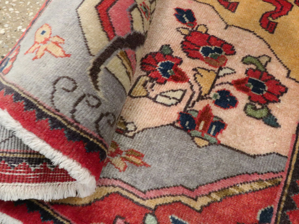 Vintage Persian Tabriz Pictorial Rug, No.24615 - Staging