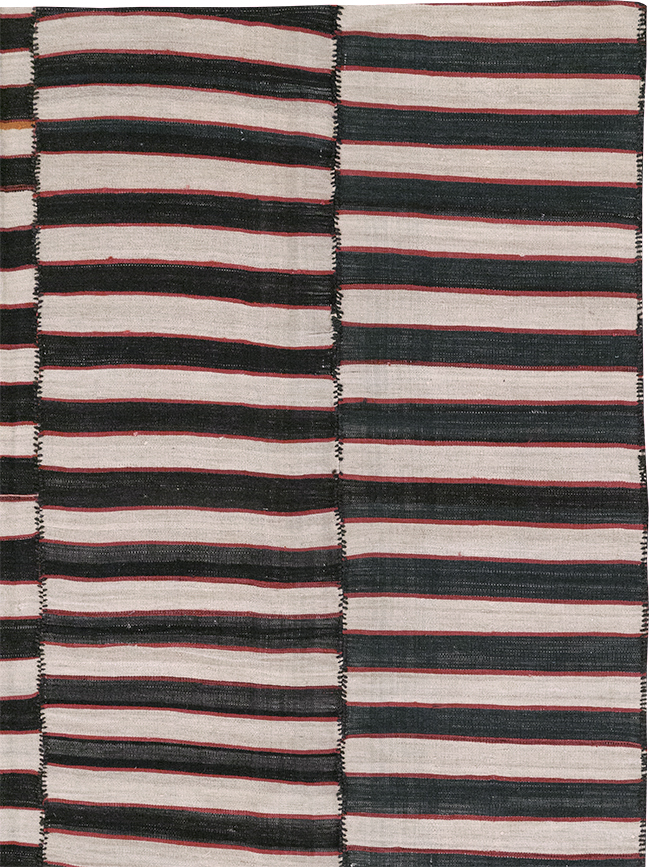 Vintage Persian Flatweave Kilim Room Size Carpet, No.24627 - Staging