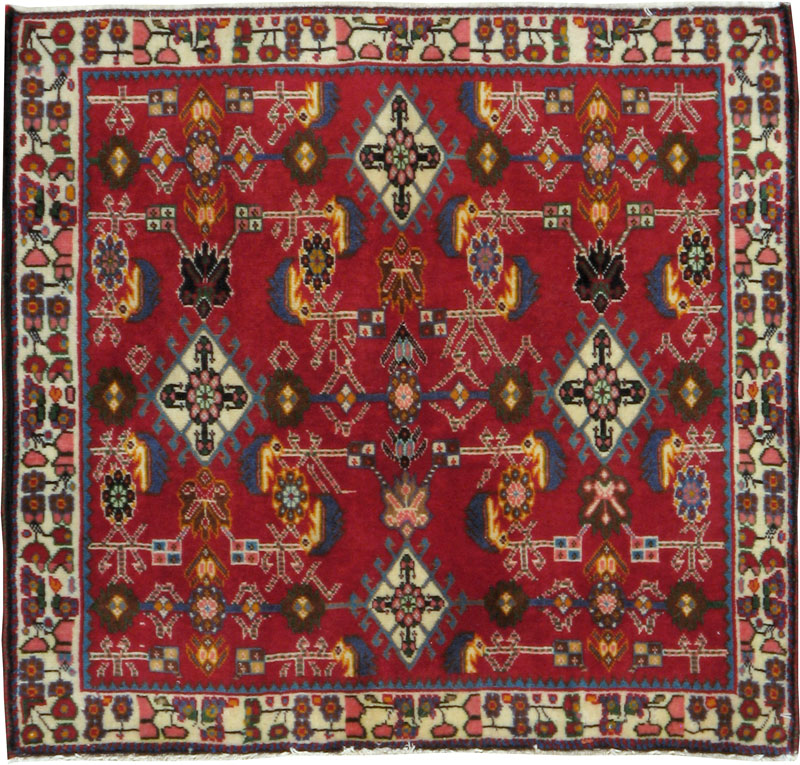 Vintage Persian Shiraz Square Rug (Pair: 3 of 4), No.24645 - Staging
