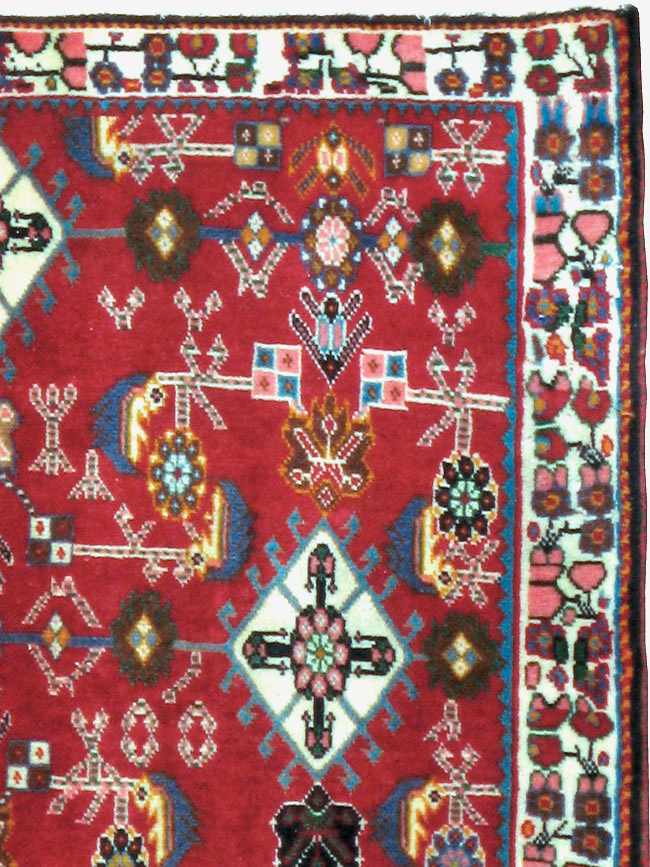 Vintage Persian Shiraz Square Rug (Pair: 4 of 4), No.24646 - Staging