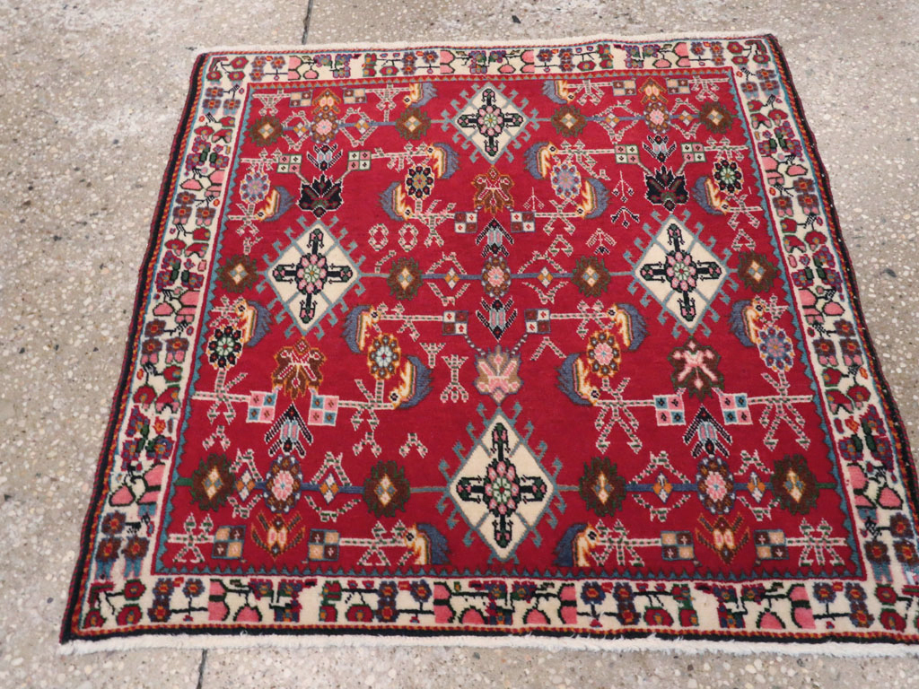 Vintage Persian Shiraz Square Rug (Pair: 4 of 4), No.24646 - Staging