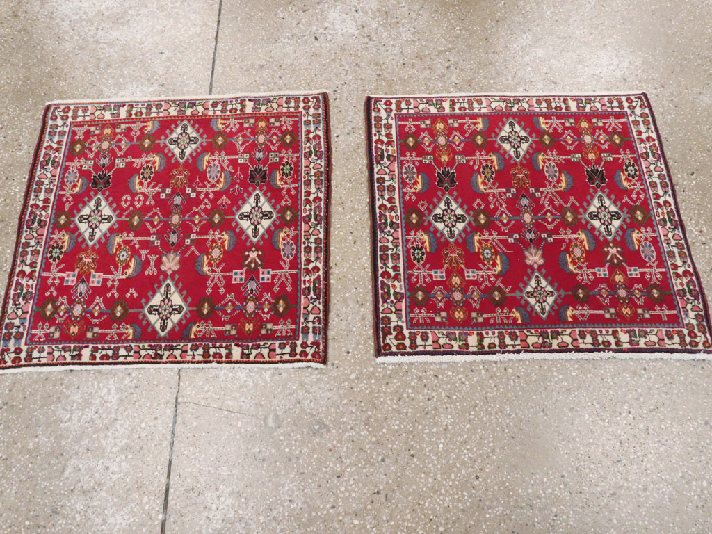 Vintage Persian Shiraz Square Rug (Pair: 4 of 4), No.24646 - Staging