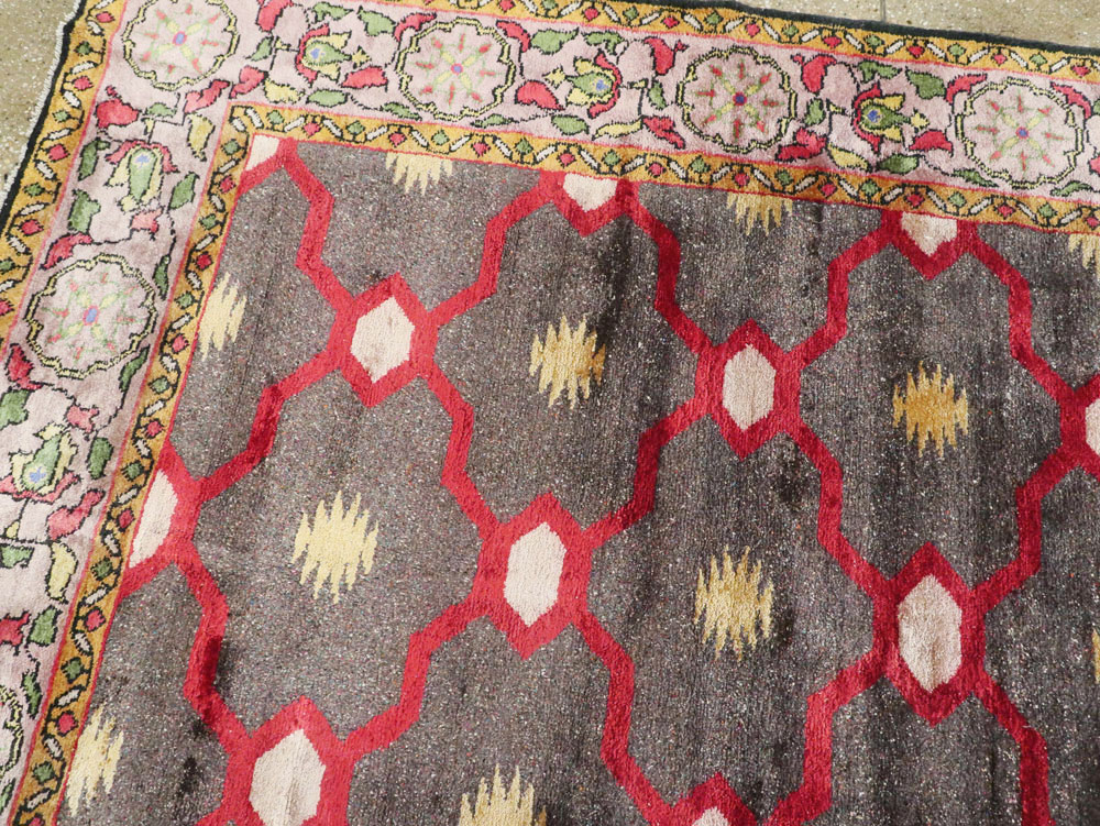 Vintage Indian Silk Agra Room Size Carpet, No.24652 - Staging