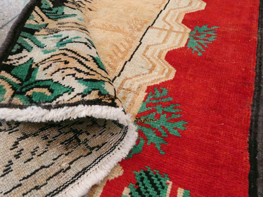 Vintage Persian Hamadan Pictorial Rug (Pair: 2 of 2), No.24659 - Staging