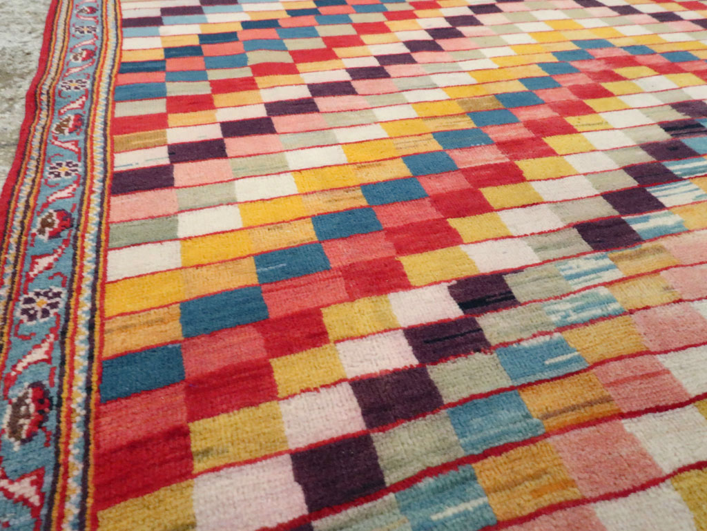 Vintage Persian Kashan Art Deco Rug, No.24661 - Staging