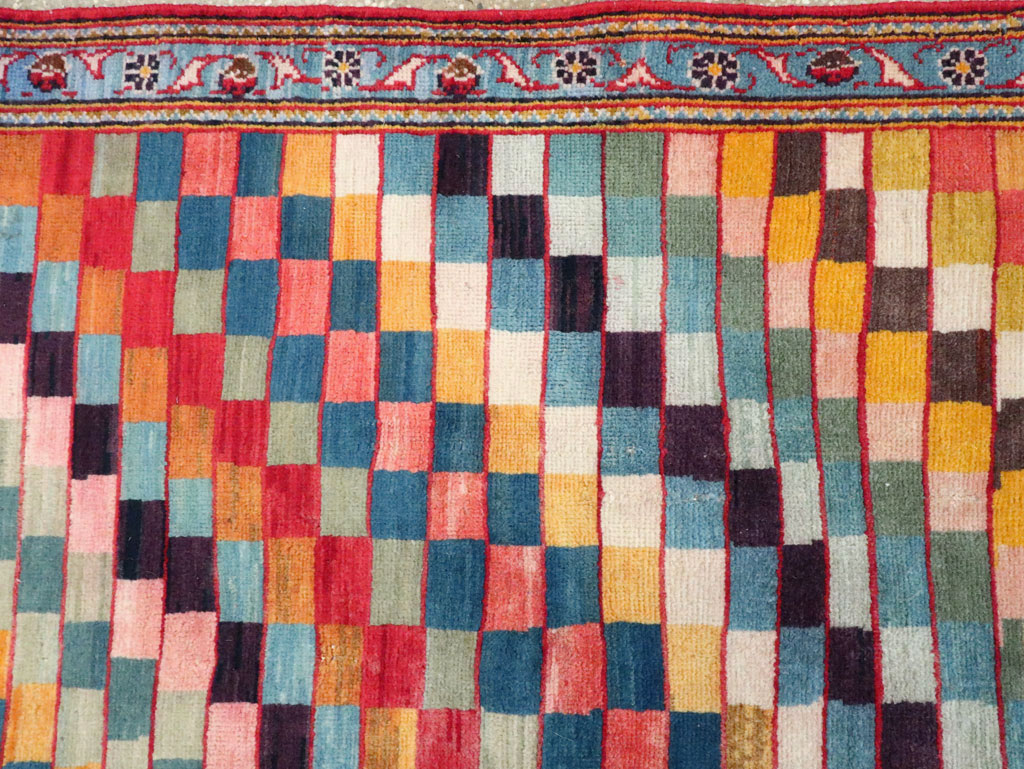 Vintage Persian Kashan Art Deco Rug, No.24661 - Staging