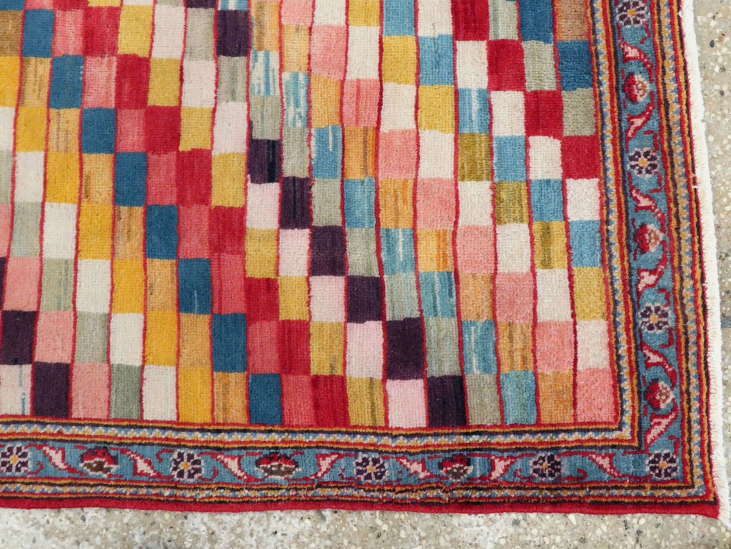 Vintage Persian Kashan Art Deco Rug, No.24661 - Staging