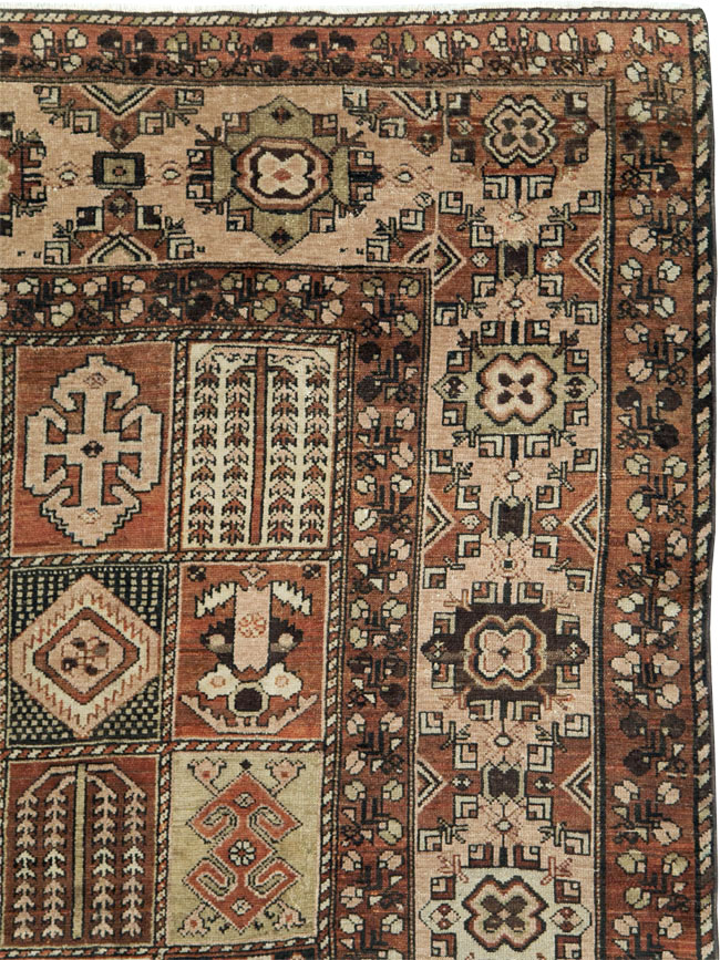 Vintage Persian Bakhtiari Room Size Rug, No.24672 - Staging