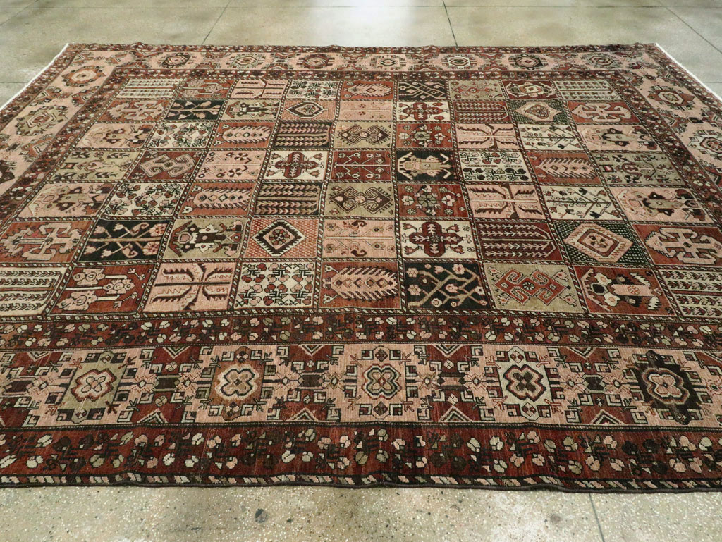 Vintage Persian Bakhtiari Room Size Rug, No.24672 - Staging