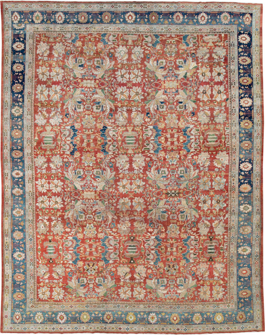 Antique Persian Mahal Large Carpet, No.24673 - Staging