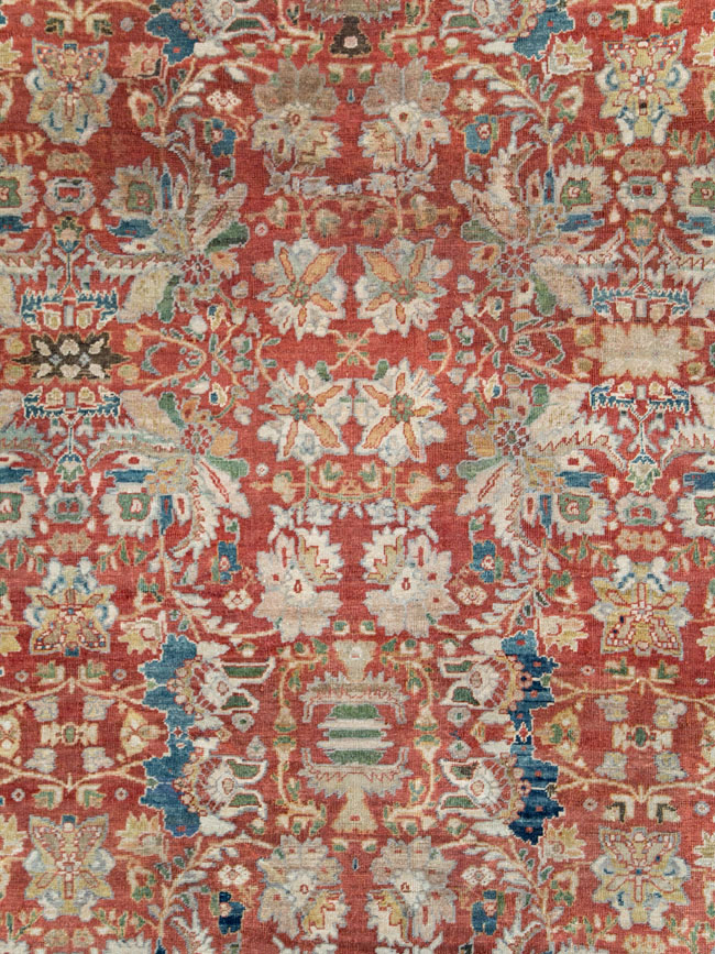 Antique Persian Mahal Large Carpet, No.24673 - Staging
