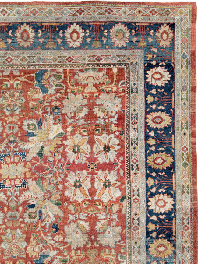 Antique Persian Mahal Large Carpet, No.24673 - Staging