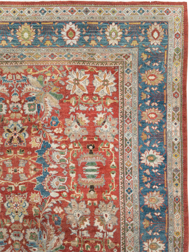 Antique Persian Mahal Large Carpet, No.24673 - Staging