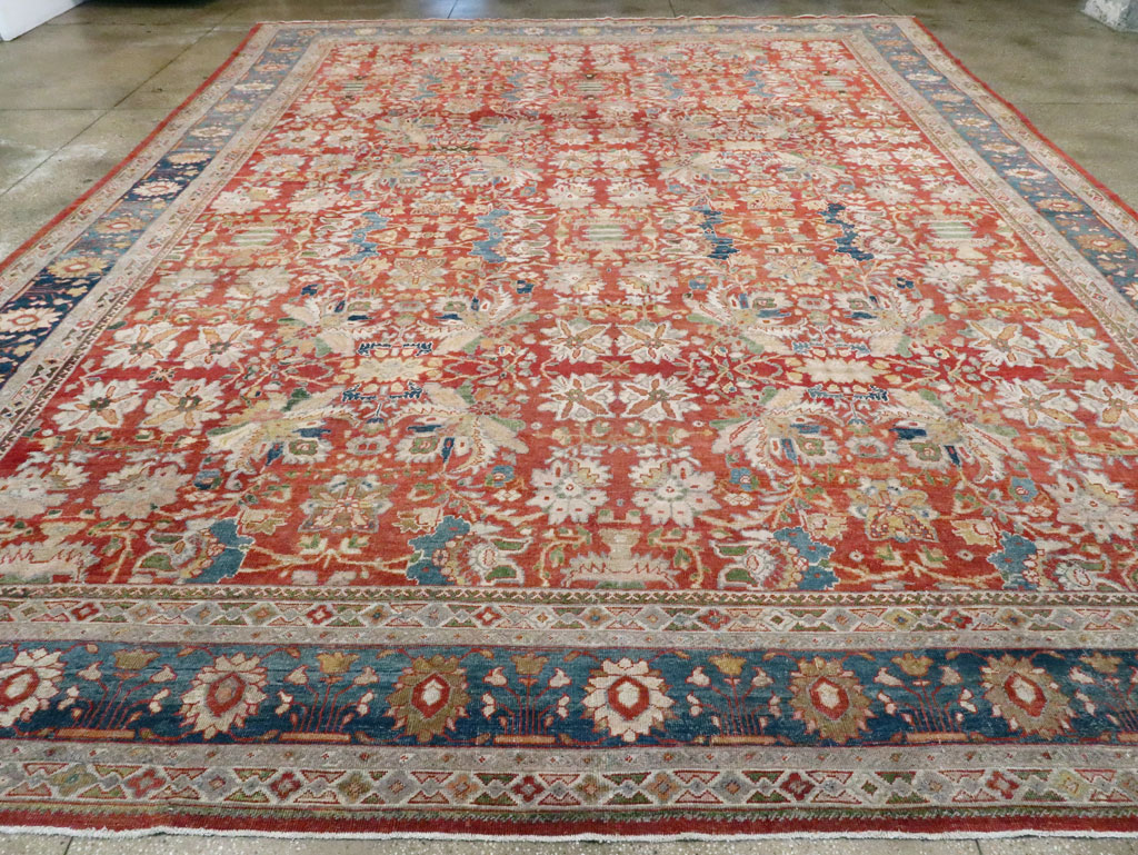 Antique Persian Mahal Large Carpet, No.24673 - Staging