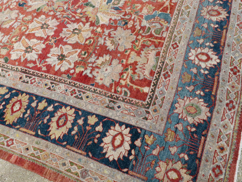 Antique Persian Mahal Large Carpet, No.24673 - Staging