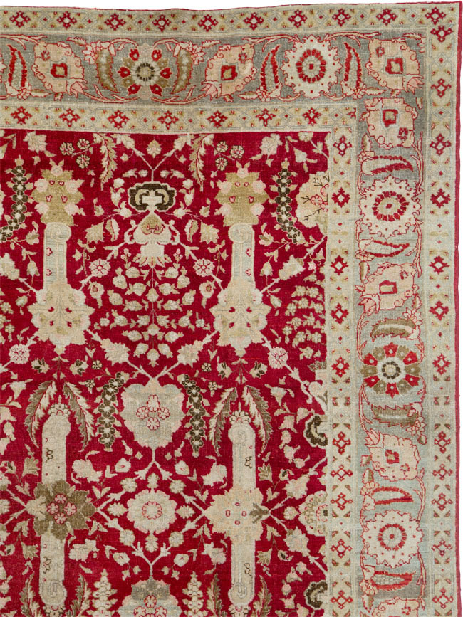 Antique Persian Tabriz Gallery Carpet, No.24680 - Staging