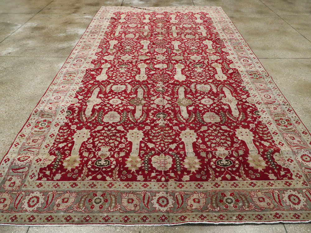 Antique Persian Tabriz Gallery Carpet, No.24680 - Staging