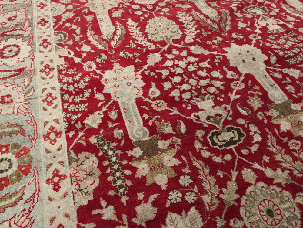 Antique Persian Tabriz Gallery Carpet, No.24680 - Staging