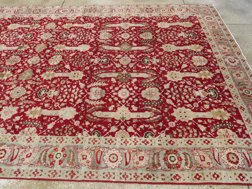 Antique Persian Tabriz Gallery Carpet, No.24680 - Staging