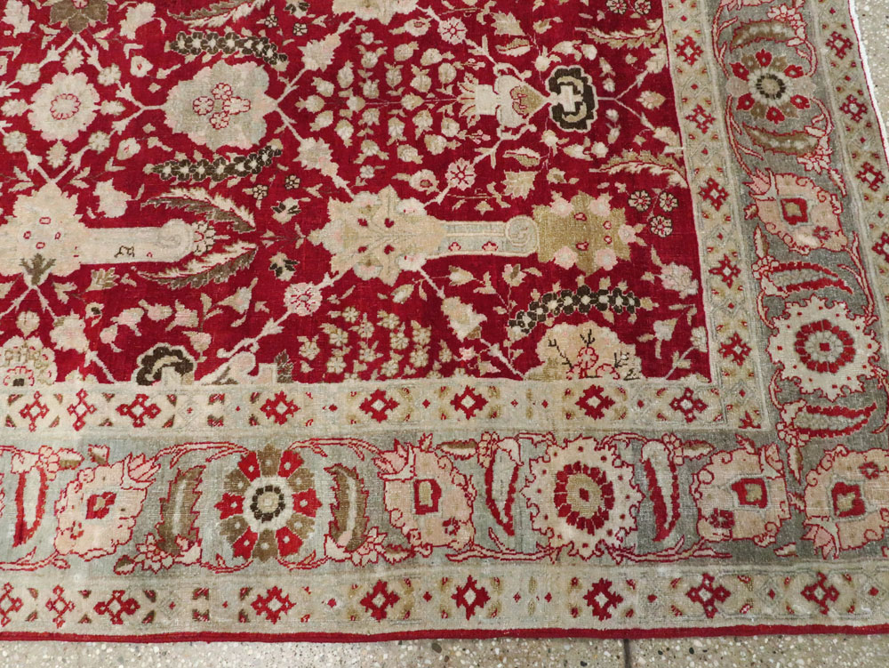 Antique Persian Tabriz Gallery Carpet, No.24680 - Staging