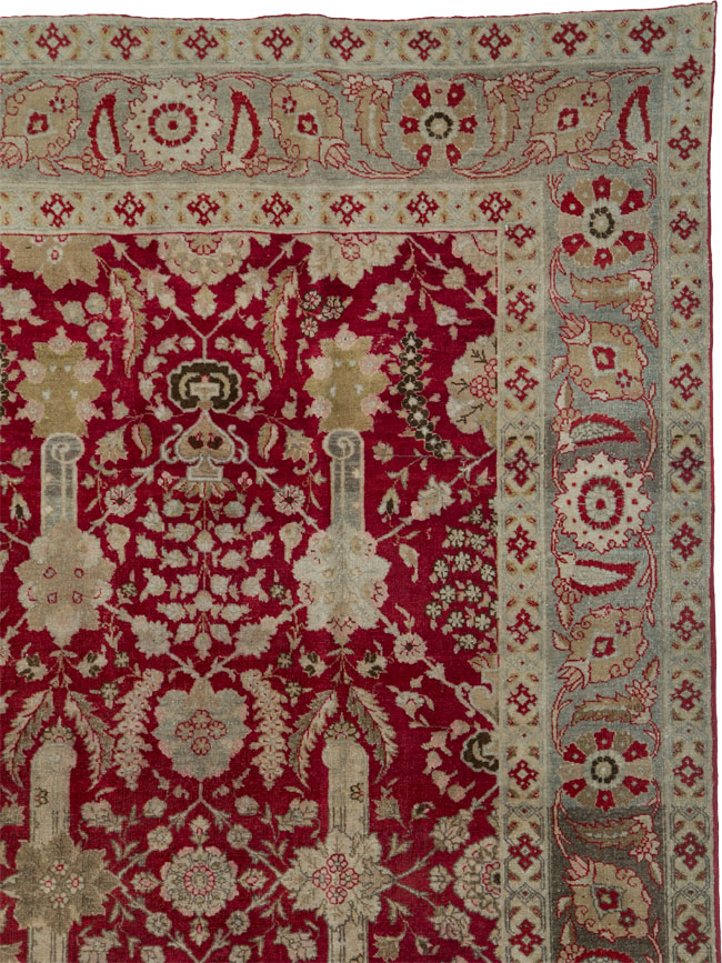 Antique Persian Tabriz Gallery Carpet, No.24680 - Staging