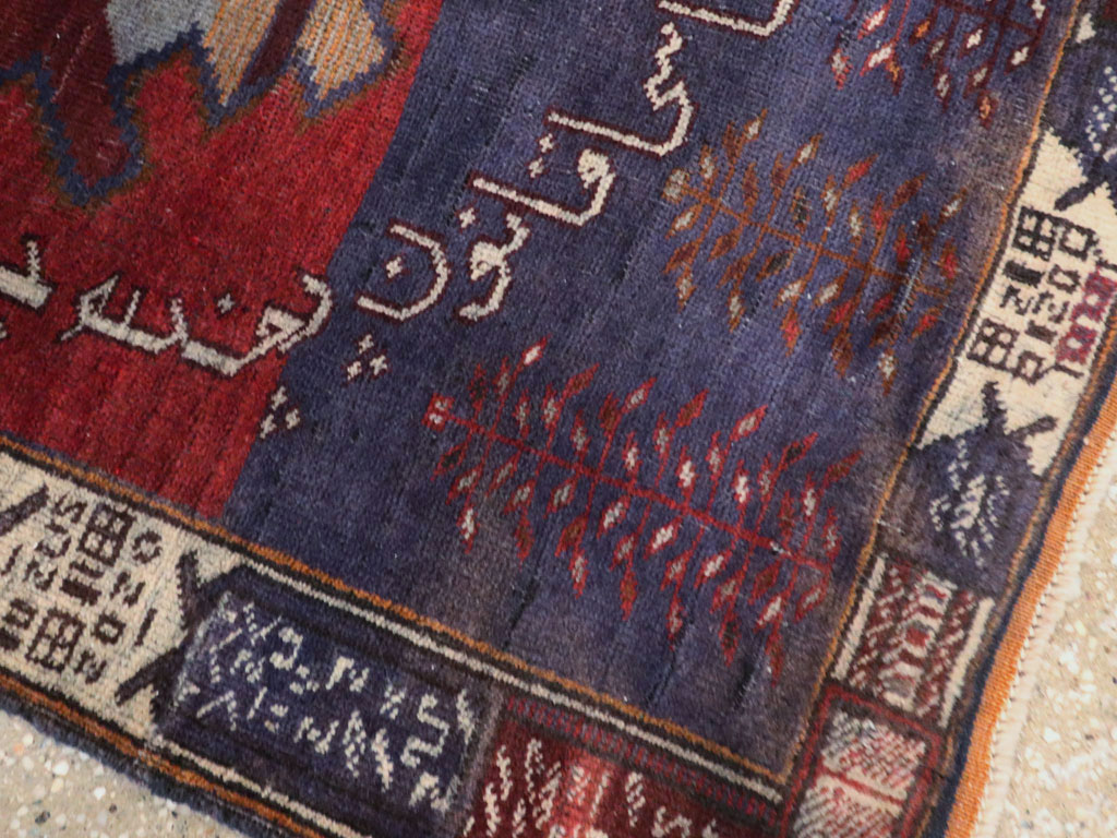 Vintage Persian Baluch Pictorial Rug, No.24702 - Staging