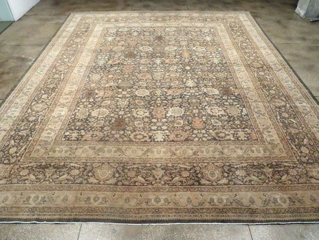 Antique Persian Tabriz Carpet, No.24729 - Staging