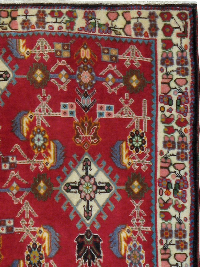 Vintage Persian Shiraz Square Rug (Pair: 1 of 4), No.24741 - Staging