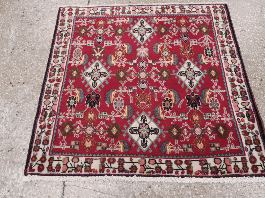 Vintage Persian Shiraz Square Rug (Pair: 2 of 4), No.24742 - Staging