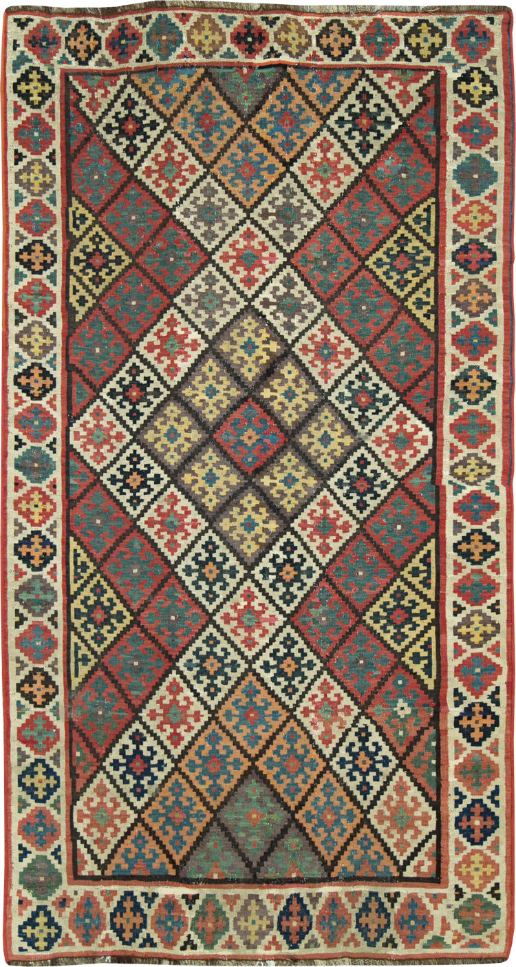 Antique Persian Flat-weave Kilim, No.24747 - Staging