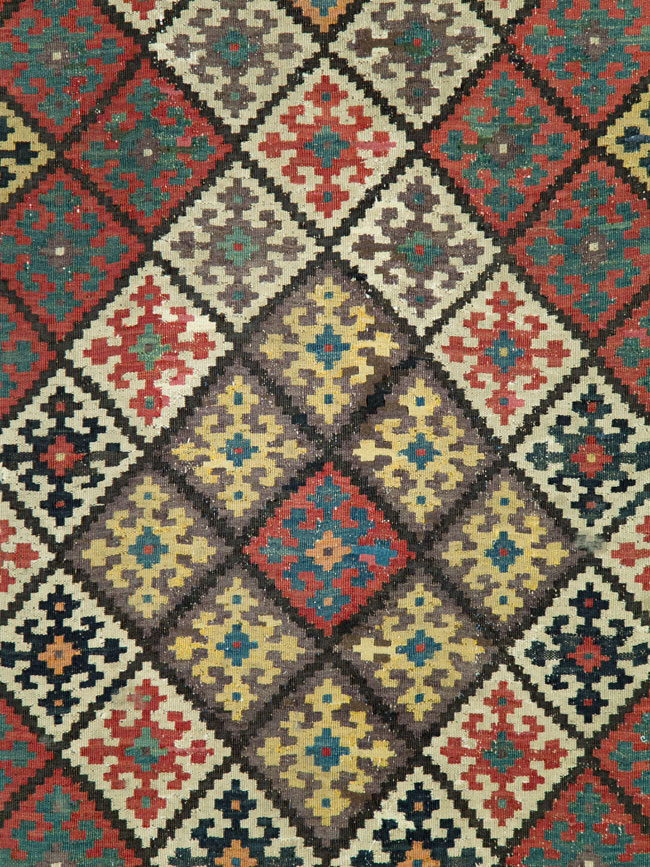Antique Persian Flat-weave Kilim, No.24747 - Staging