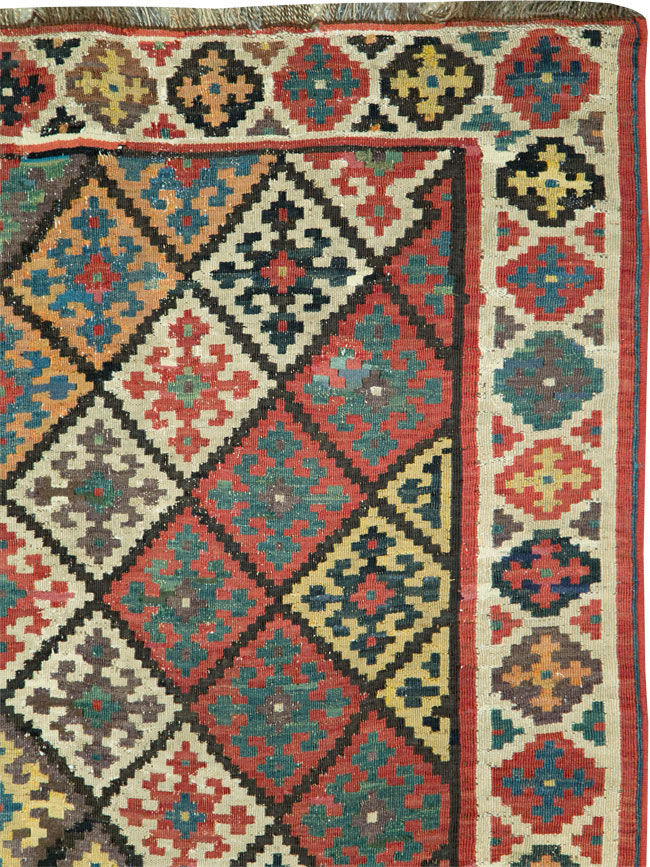 Antique Persian Flat-weave Kilim, No.24747 - Staging