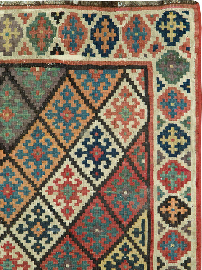 Antique Persian Flat-weave Kilim, No.24747 - Staging