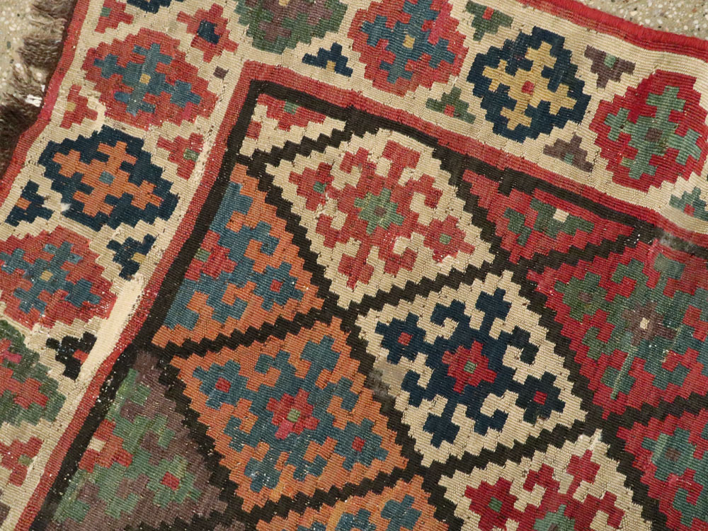 Antique Persian Flat-weave Kilim, No.24747 - Staging